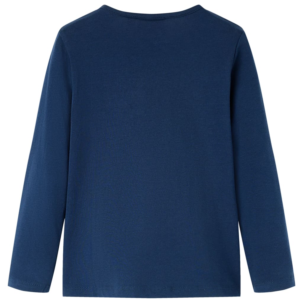 Camicia per bambini Vidaxl con maniche lunghe 140 blu navy