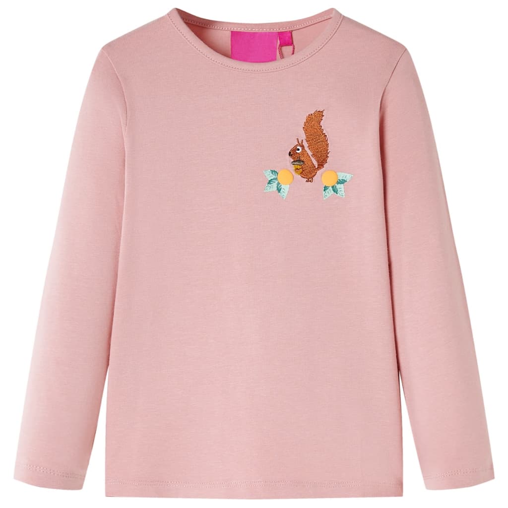 Camicia per bambini Vidaxl con maniche lunghe 128 rosa chiaro