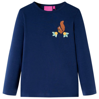 VidaXL Kindershirt met lange mouwen 92 marineblauw