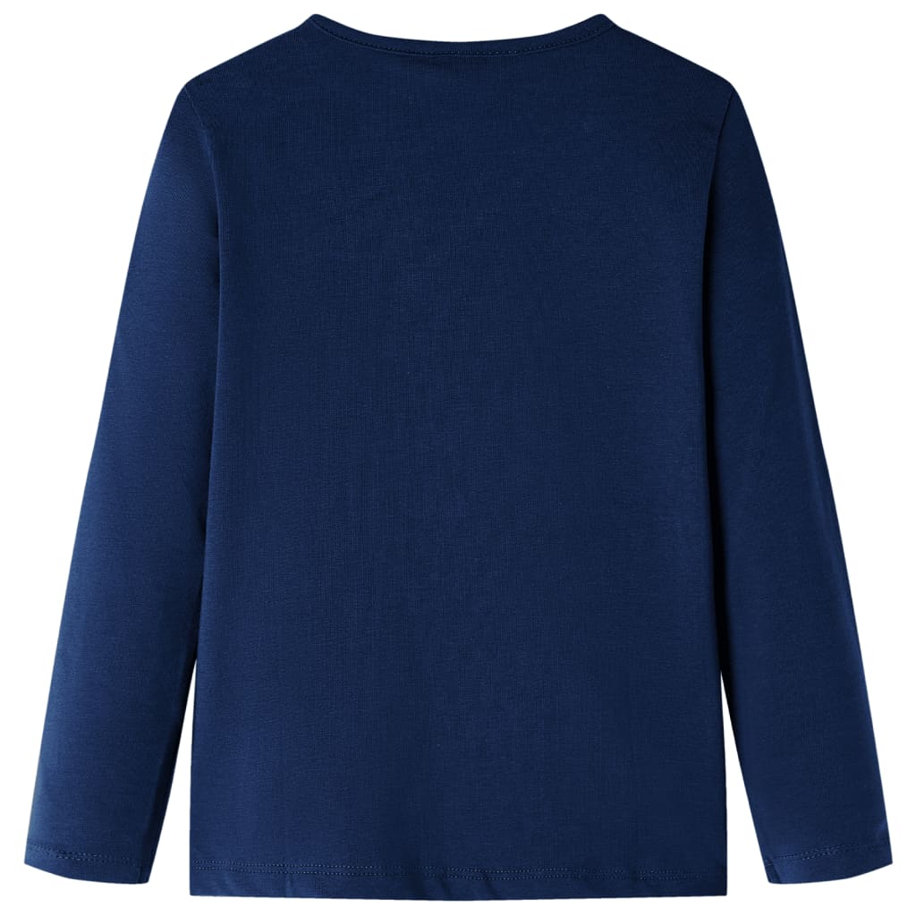 Camisa para niños de Vidaxl con mangas largas 104 azul marino