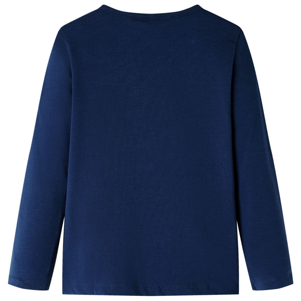 Camicia per bambini Vidaxl con maniche lunghe 140 blu navy