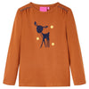 Camicia per bambini Vidaxl con maniche lunghe 92 Cognac Colorata