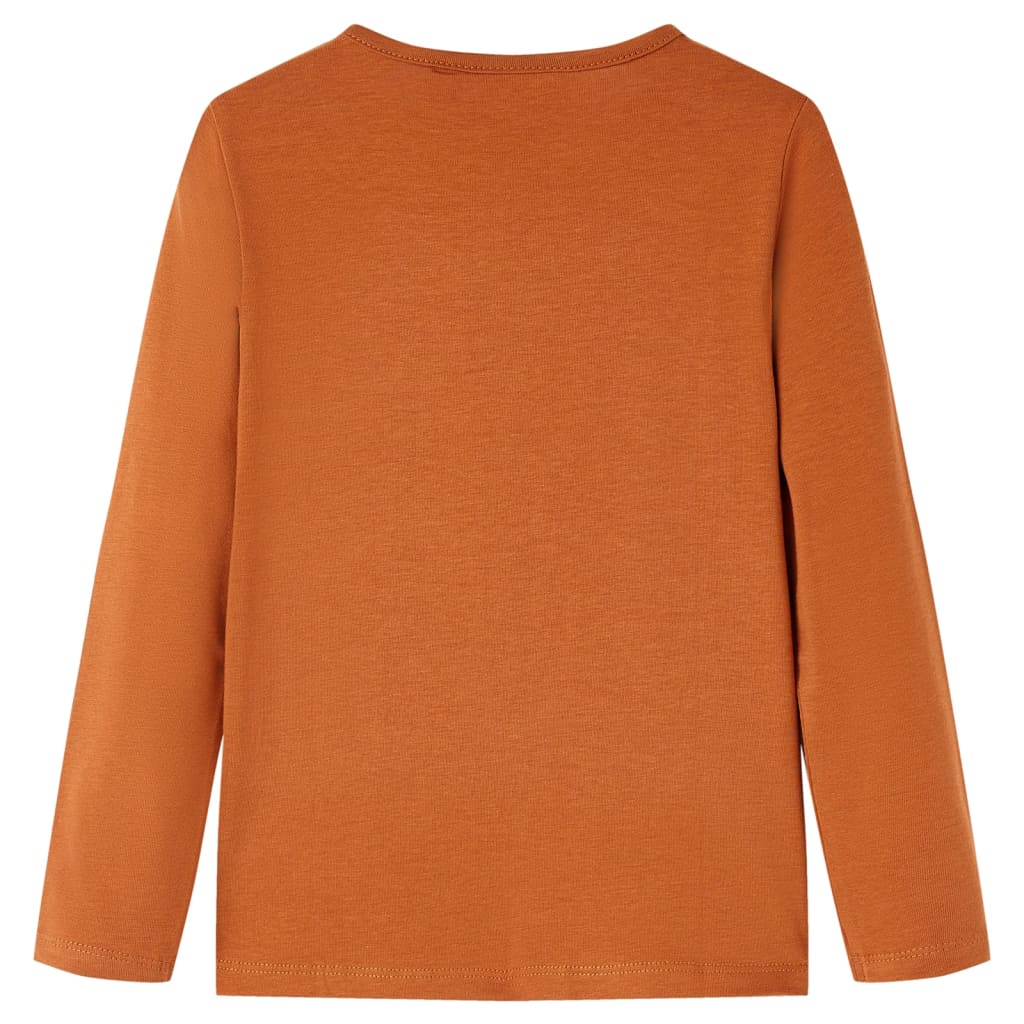 Camicia per bambini Vidaxl con maniche lunghe 116 Cognac Colorato