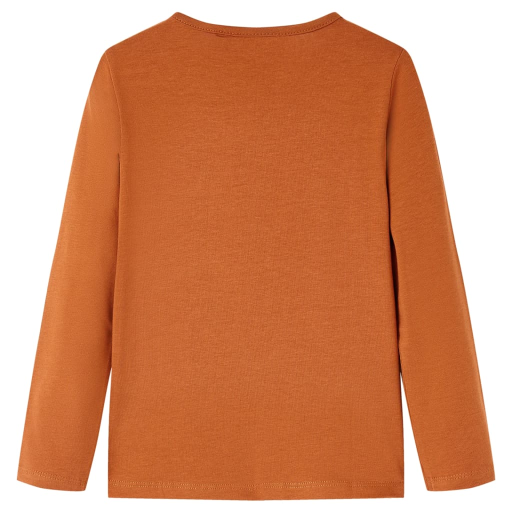 Camicia per bambini Vidaxl con manica lunga 140 cognac color