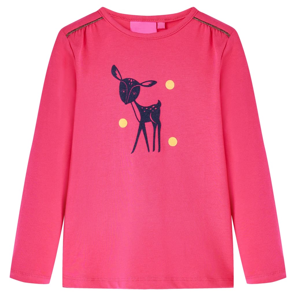 Camisa infantil de Vidaxl con mangas largas 92 Rosa brillante