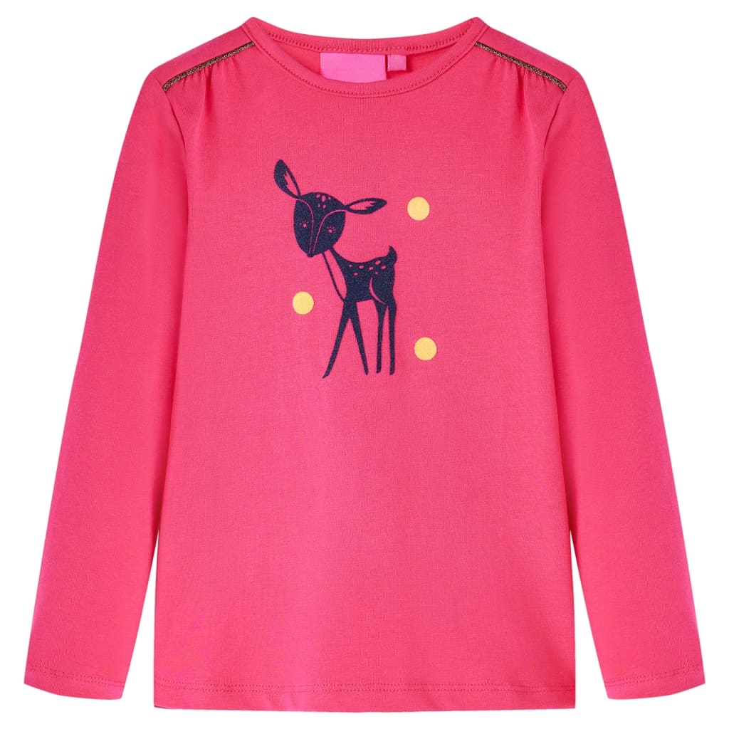 Camisa para niños de Vidaxl con mangas largas 104 Rosa brillante