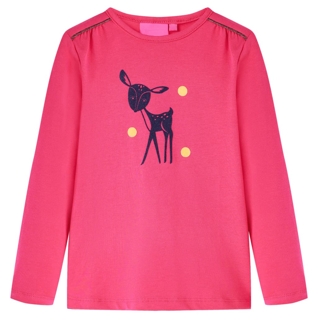 Camicia per bambini Vidaxl con maniche lunghe 116 rosa brillante