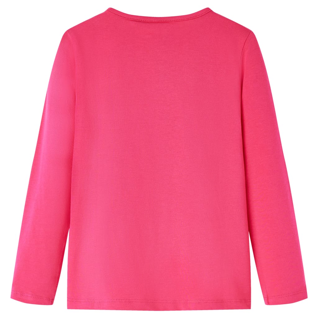 Camicia per bambini Vidaxl con maniche lunghe 128 rosa brillante