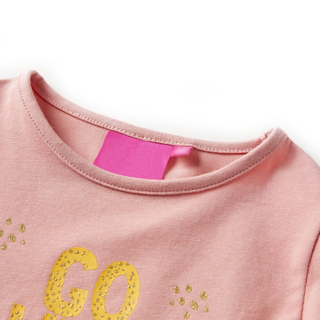 Camisa infantil de Vidaxl con mangas largas 92 rosa claro