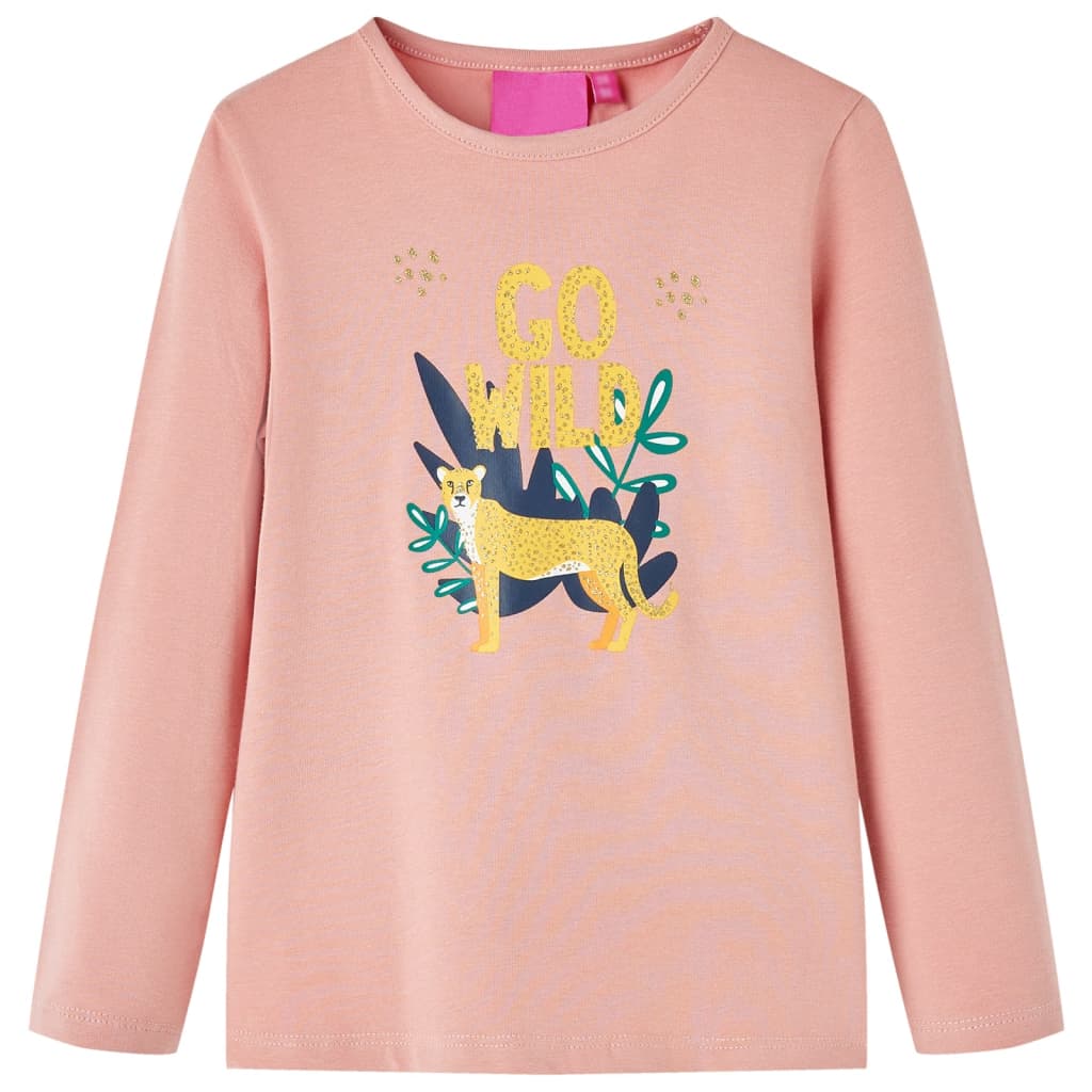 Camisa infantil de Vidaxl con mangas largas 116 rosa claro