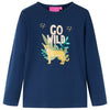 Camicia per bambini Vidaxl con maniche lunghe 128 blu navy