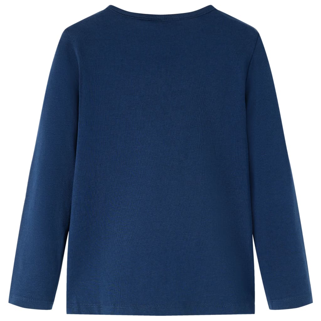 Camicia per bambini Vidaxl con maniche lunghe 128 blu navy