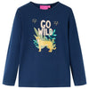 Camicia per bambini Vidaxl con maniche lunghe 140 blu navy