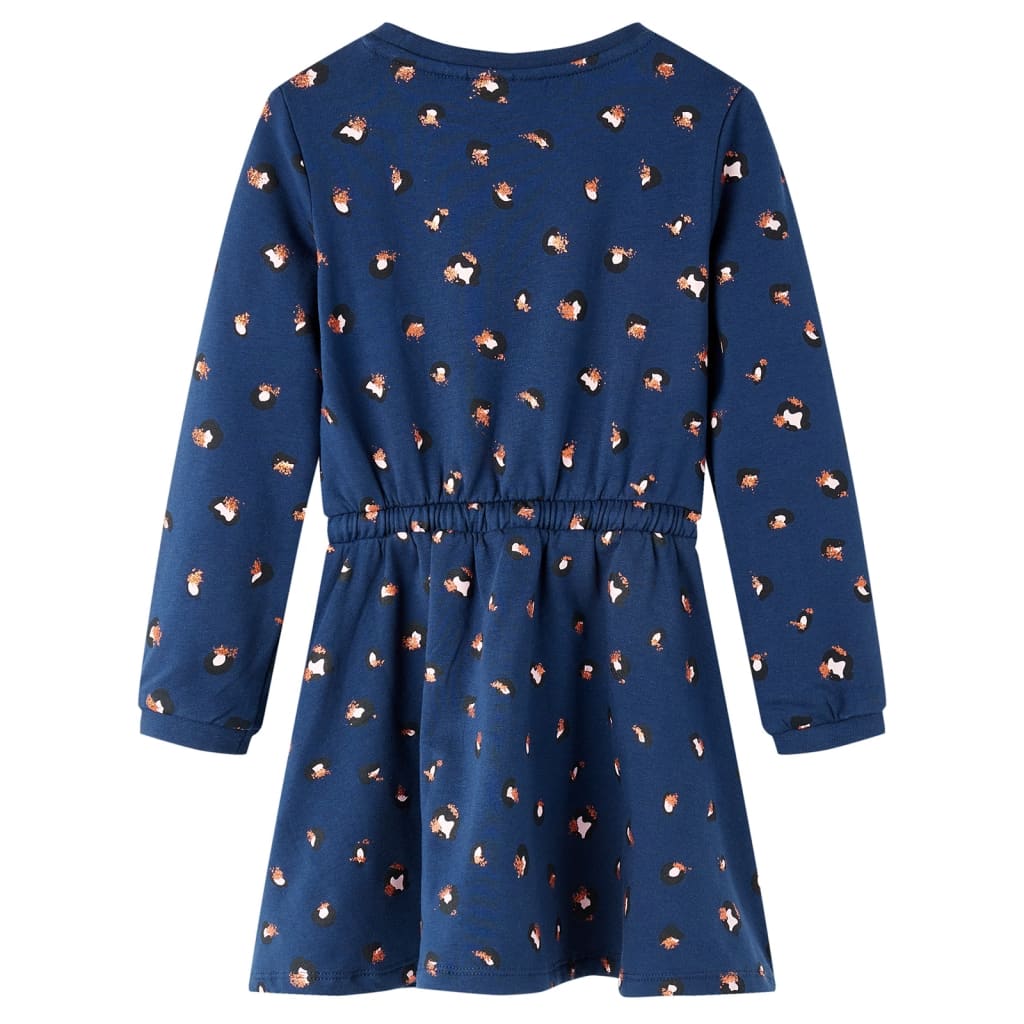 Abito per bambini Vidaxl con maniche lunghe 104 blu navy