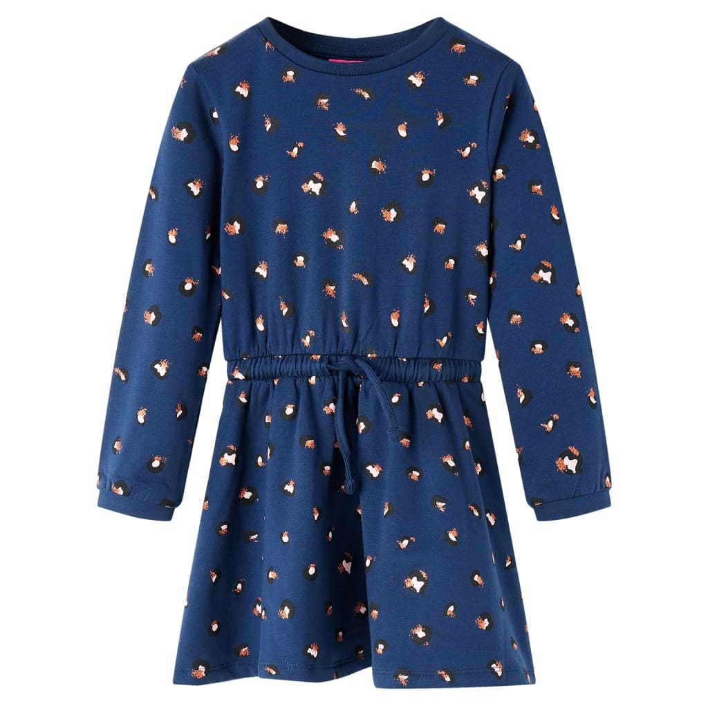 Abito per bambini Vidaxl con maniche lunghe 116 blu navy