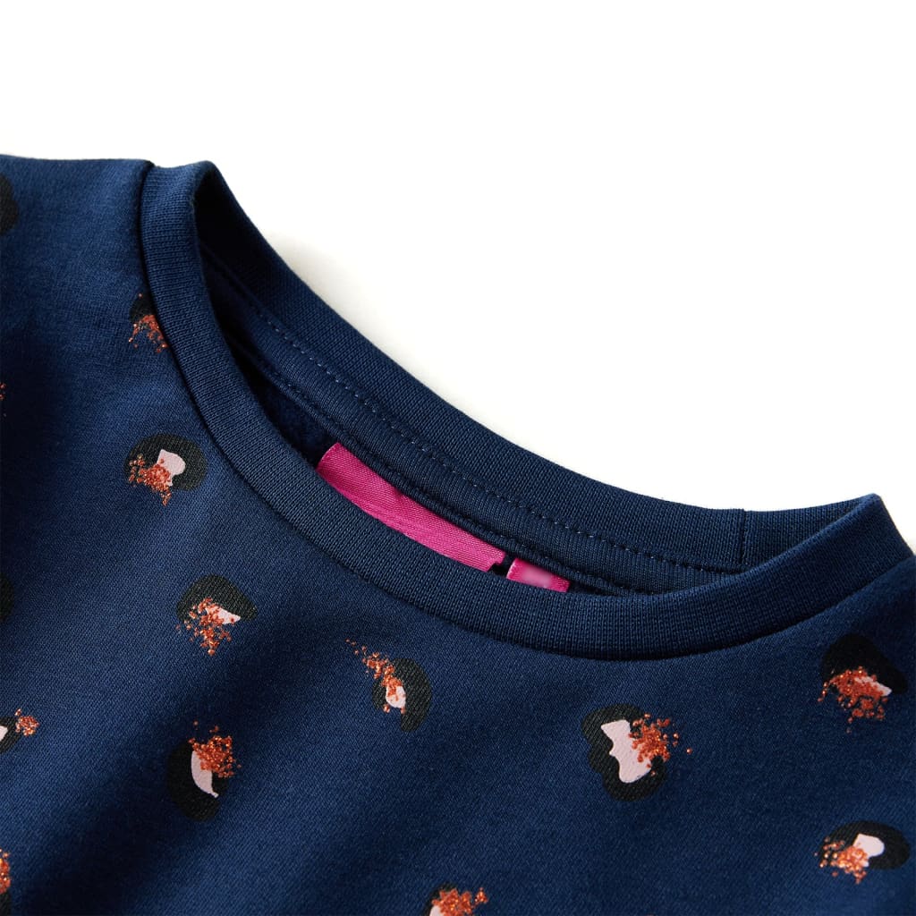 Abito per bambini Vidaxl con maniche lunghe 116 blu navy