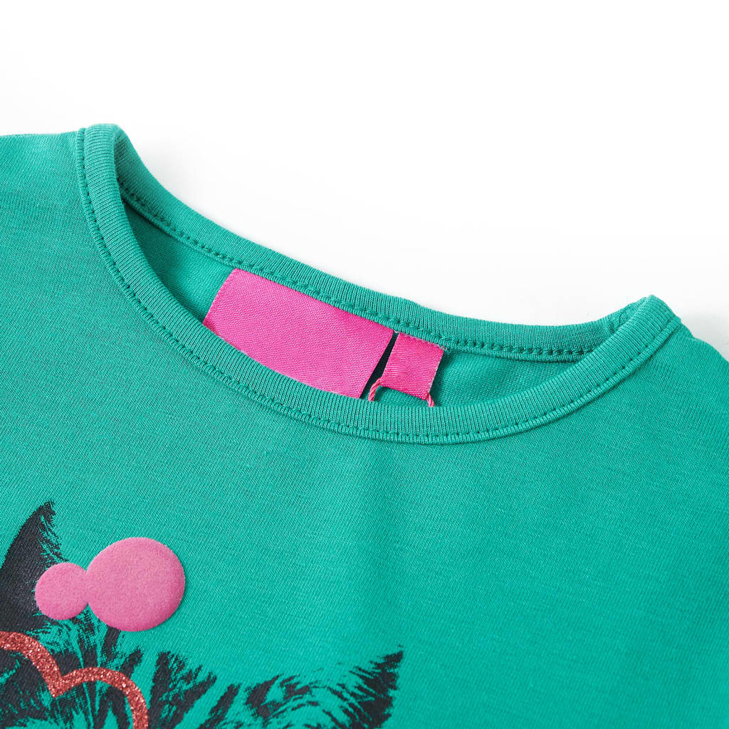 Camicia per bambini Vidaxl con maniche lunghe 116 verde brillante