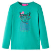 Camisa para niños de Vidaxl con mangas largas 128 verde brillante