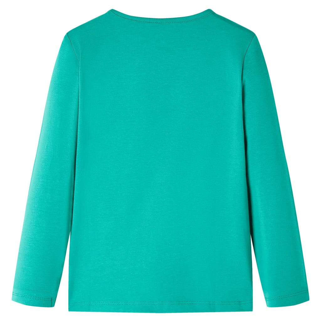 Camisa para niños de Vidaxl con mangas largas 128 verde brillante