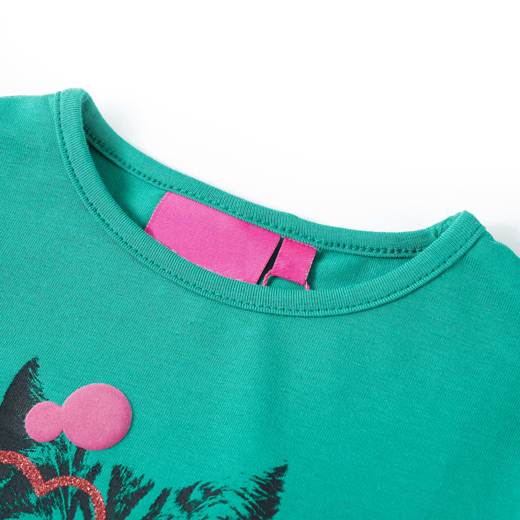 Camicia per bambini Vidaxl con maniche lunghe 128 verde brillante