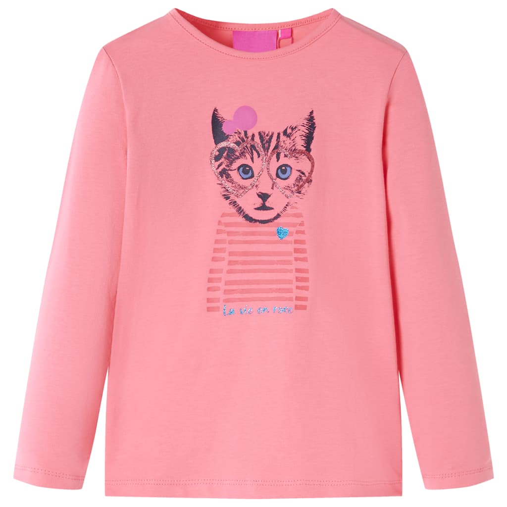 Vidaxl camisa para niños con mangas largas 104 rosa