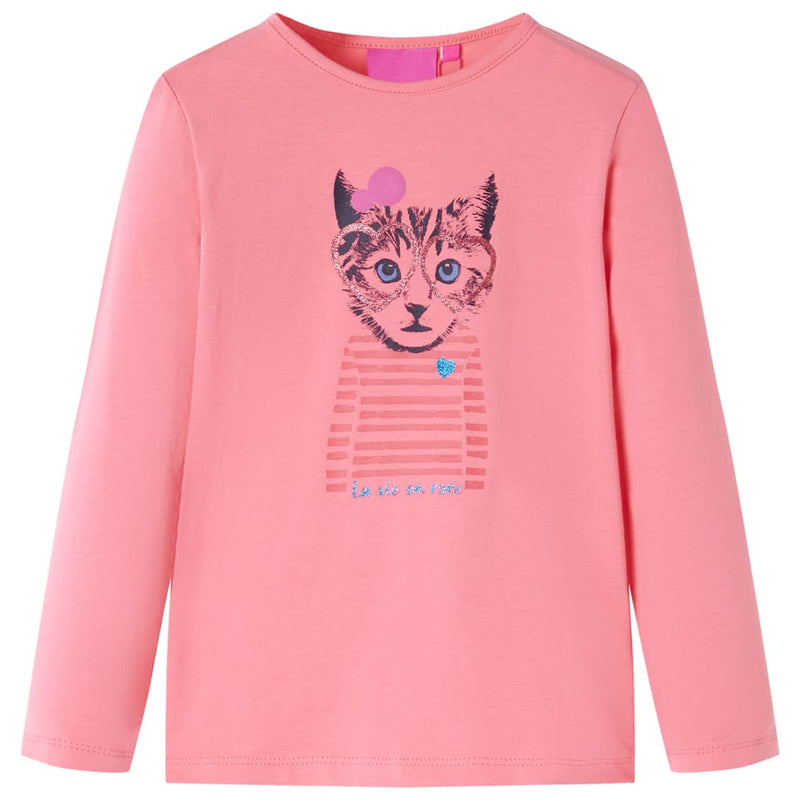 Camicia per bambini Vidaxl con maniche lunghe 104 rosa