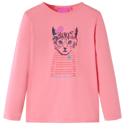 Camisa para niños de Vidaxl con mangas largas 116 Pink