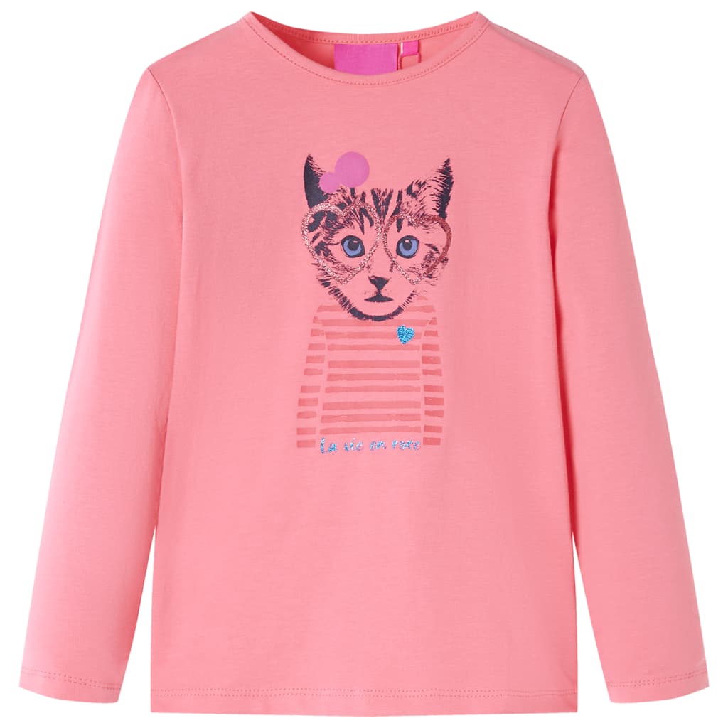 Camicia per bambini Vidaxl con maniche lunghe 116 rosa