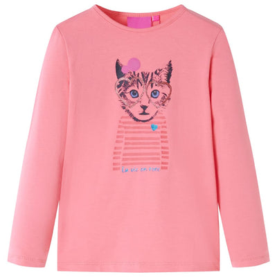 Vidaxl camisa para niños con mangas largas 128 rosa