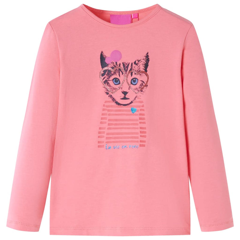 Camicia per bambini Vidaxl con maniche lunghe 140 rosa
