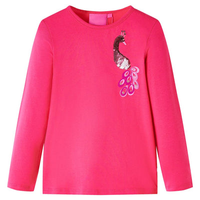 Camisa infantil de Vidaxl con mangas largas 92 Rosa brillante