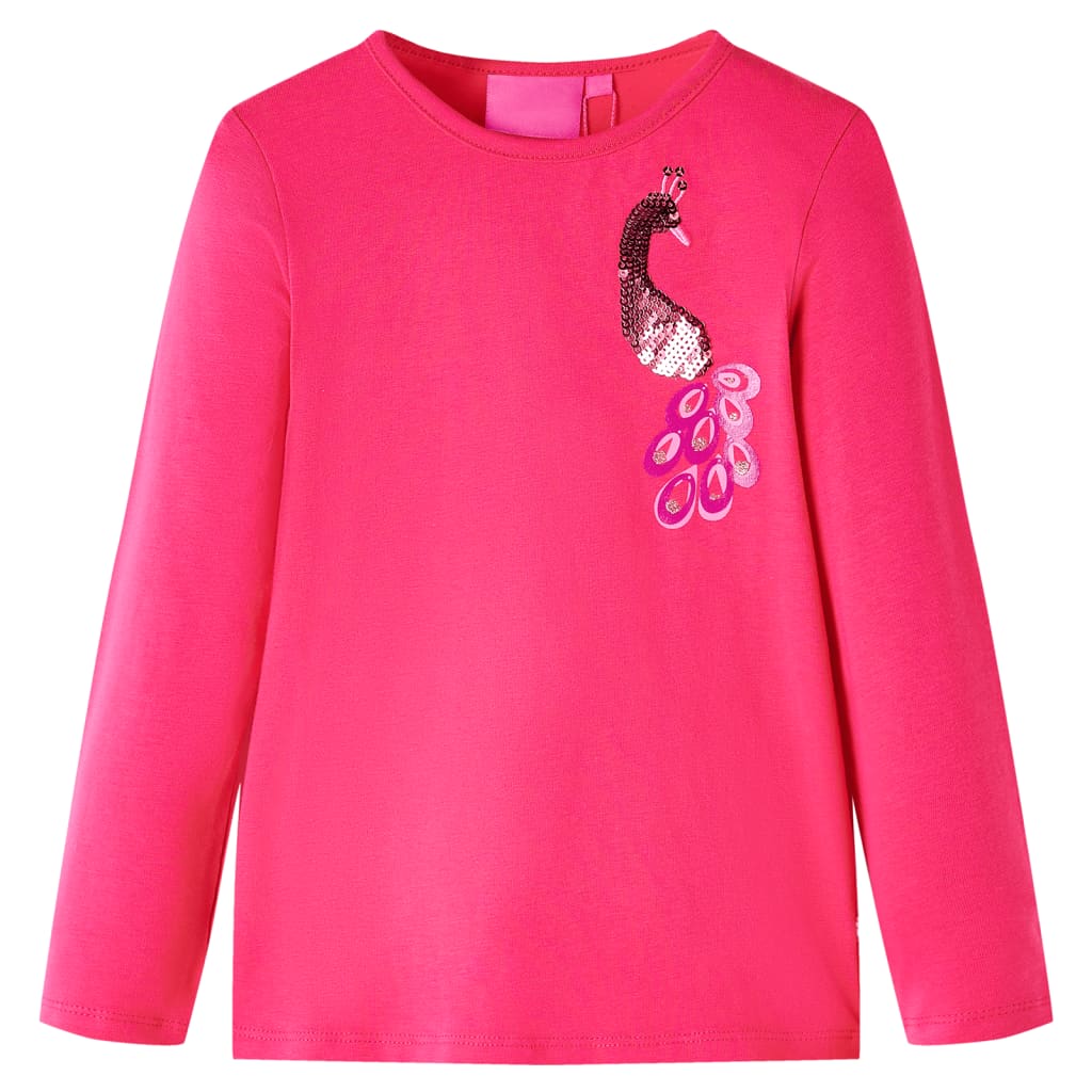 Camicia per bambini Vidaxl con maniche lunghe 116 rosa brillante