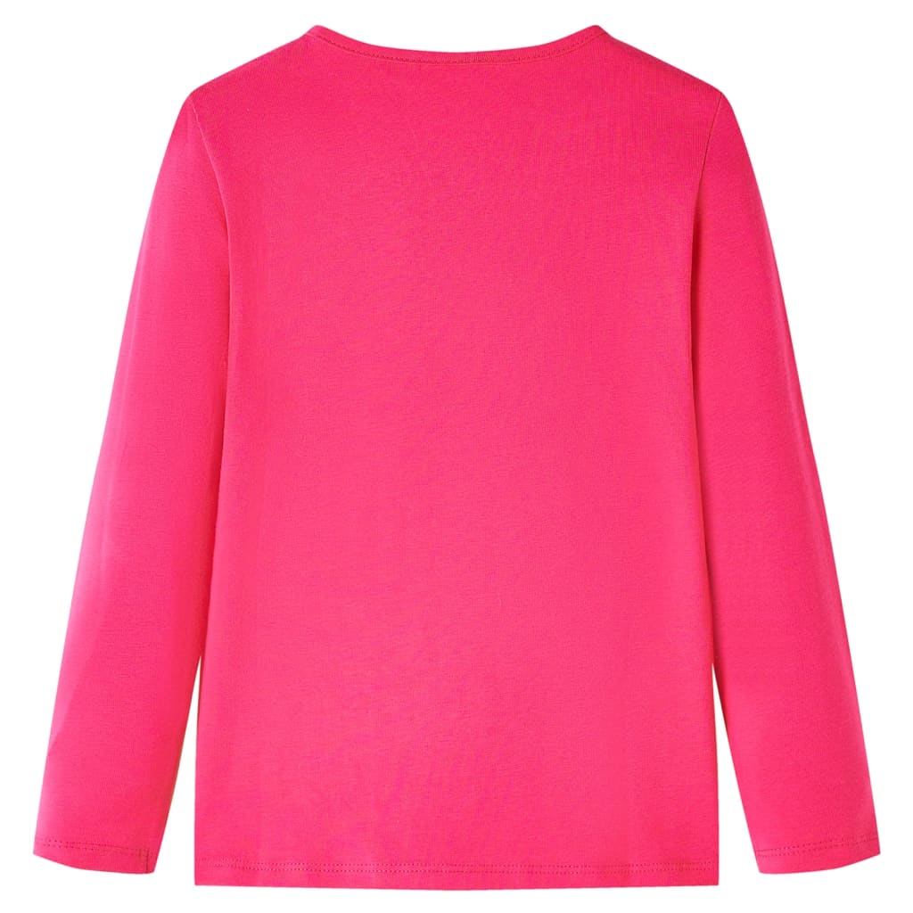 Camicia per bambini Vidaxl con maniche lunghe 116 rosa brillante