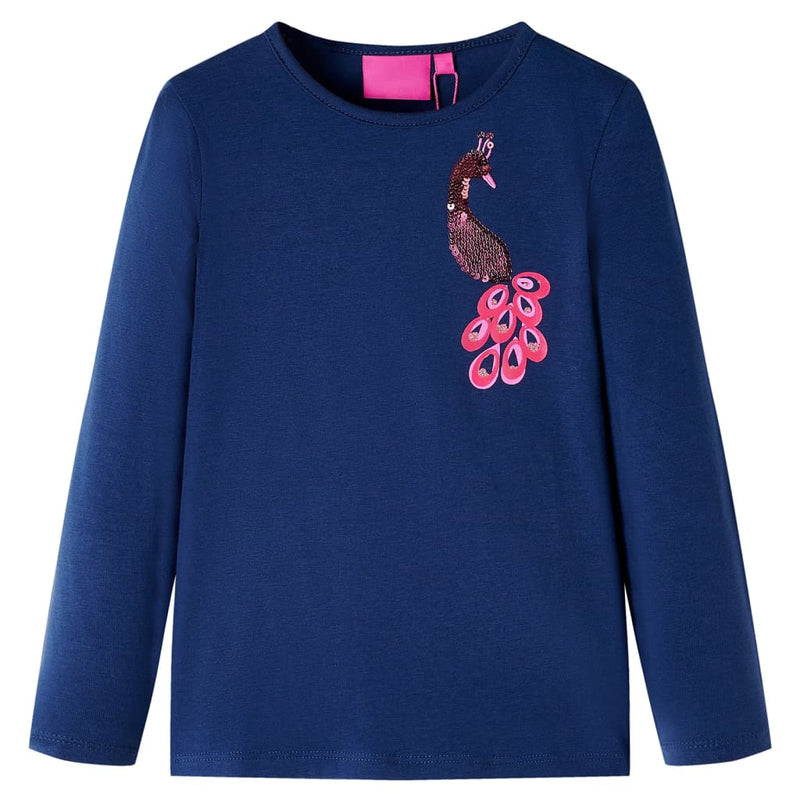 Camicia per bambini Vidaxl con maniche lunghe 104 blu navy