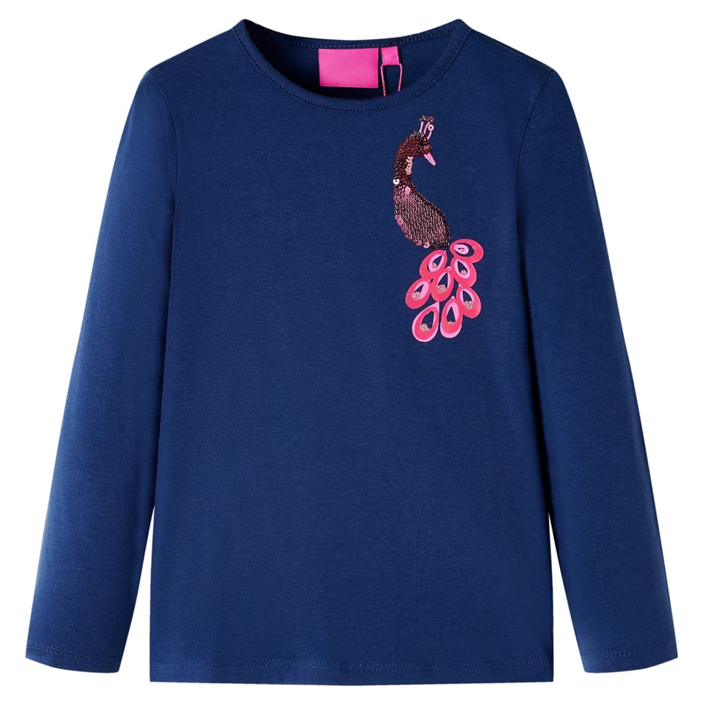 Camicia per bambini Vidaxl con maniche lunghe 104 blu navy