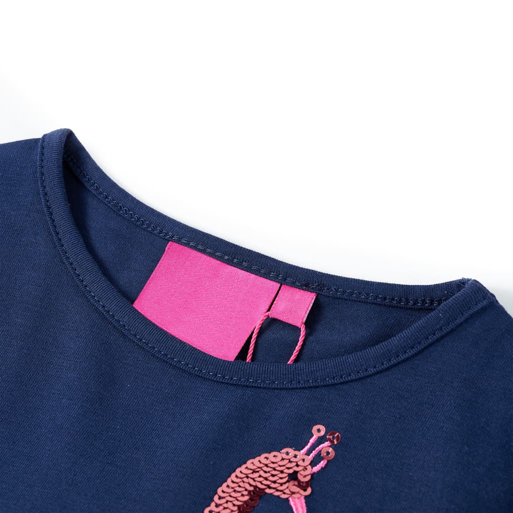 Camicia per bambini Vidaxl con maniche lunghe 104 blu navy