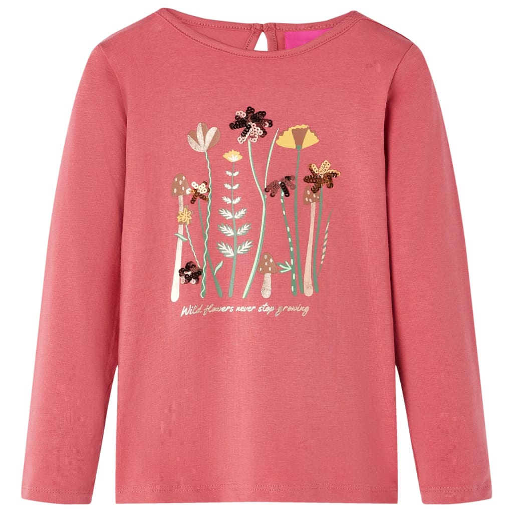 Camicia per bambini Vidaxl con maniche lunghe 92 Old Pink
