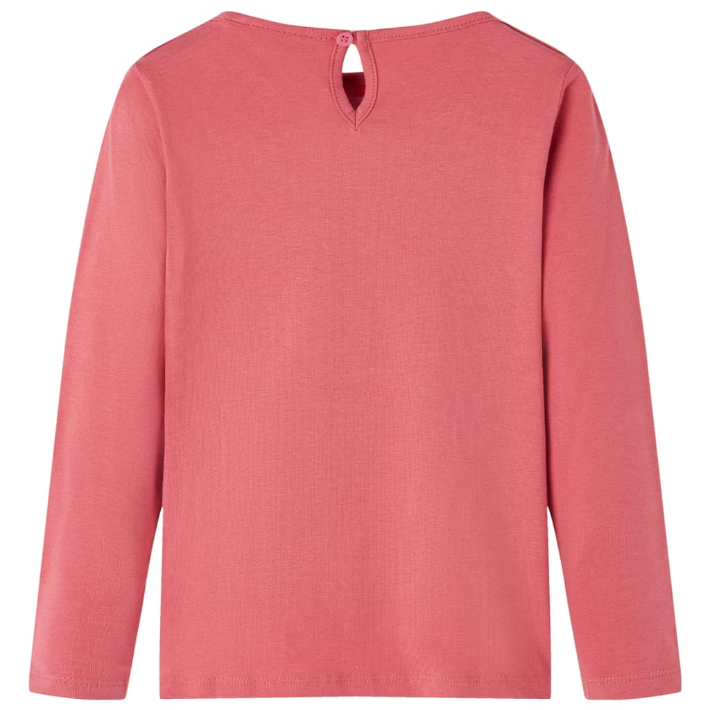 Camicia per bambini Vidaxl con maniche lunghe 104 vecchia rosa