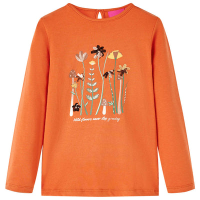 Camisa infantil de Vidaxl con mangas largas 92 Oranjebruin