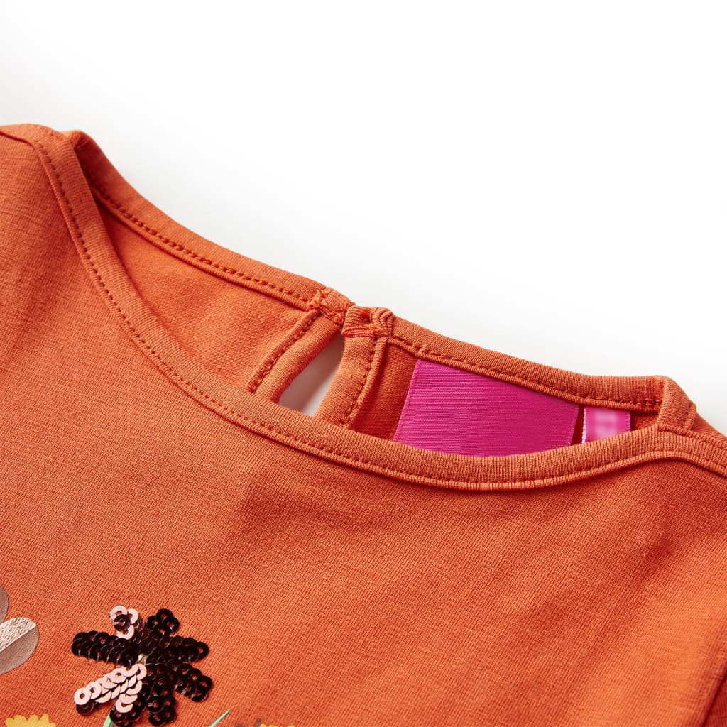 Camicia per bambini Vidaxl con maniche lunghe 104 Oranjebruin