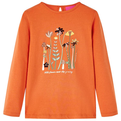 Camisa infantil de Vidaxl con mangas largas 140 Oranjebruin