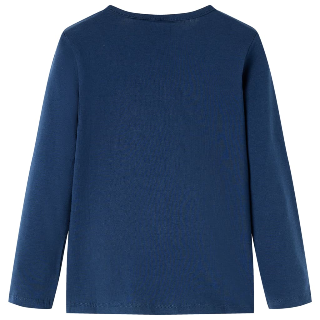 Camicia per bambini Vidaxl con maniche lunghe 104 blu navy