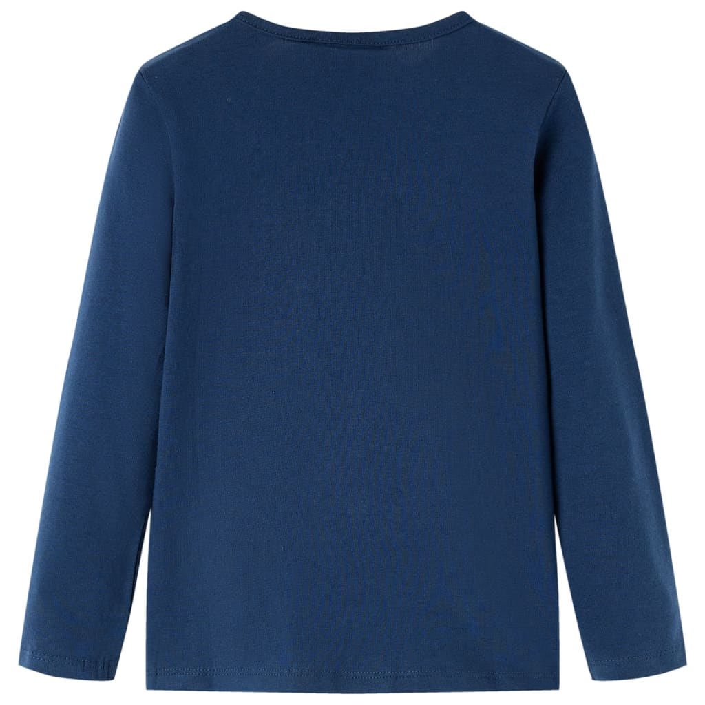 Camisa para niños de Vidaxl con mangas largas 116 azul marino