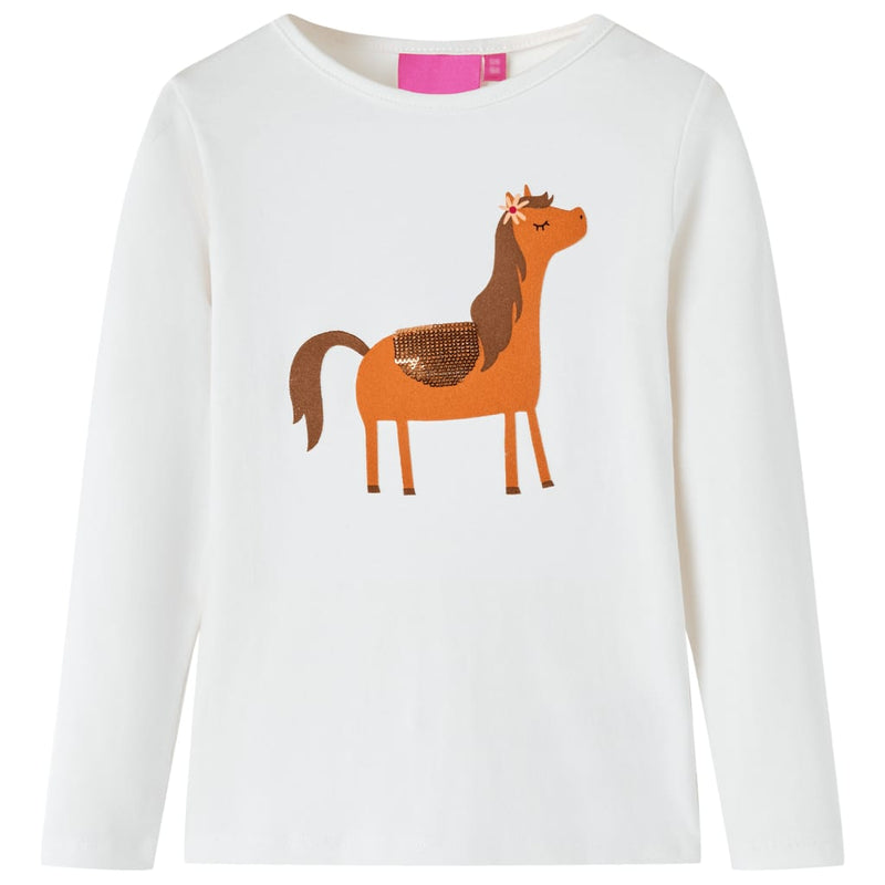 Camicia per bambini Vidaxl con maniche lunghe 92 Ecrukligioso