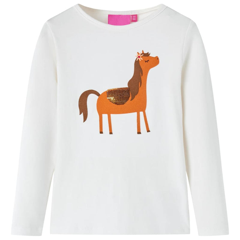 Camicia per bambini Vidaxl con maniche lunghe 128 Ecrukluig