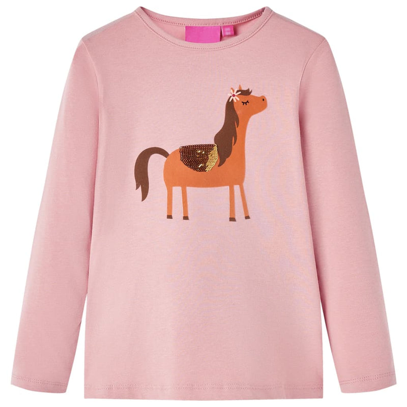 Camicia per bambini Vidaxl con maniche lunghe 92 rosa chiaro
