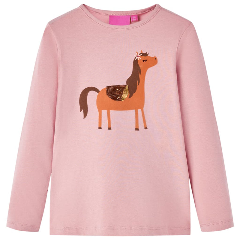 Camicia per bambini Vidaxl con maniche lunghe 116 rosa chiaro