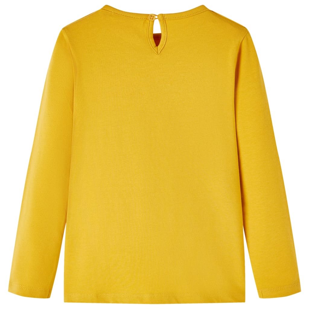 Camicia per bambini Vidaxl con maniche lunghe 116 ocra scura colorata