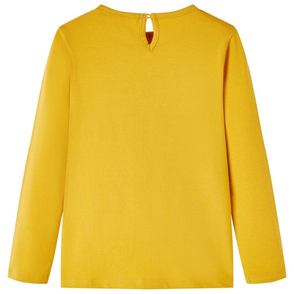 Camicia per bambini Vidaxl con maniche lunghe 128 ocra scura colorata
