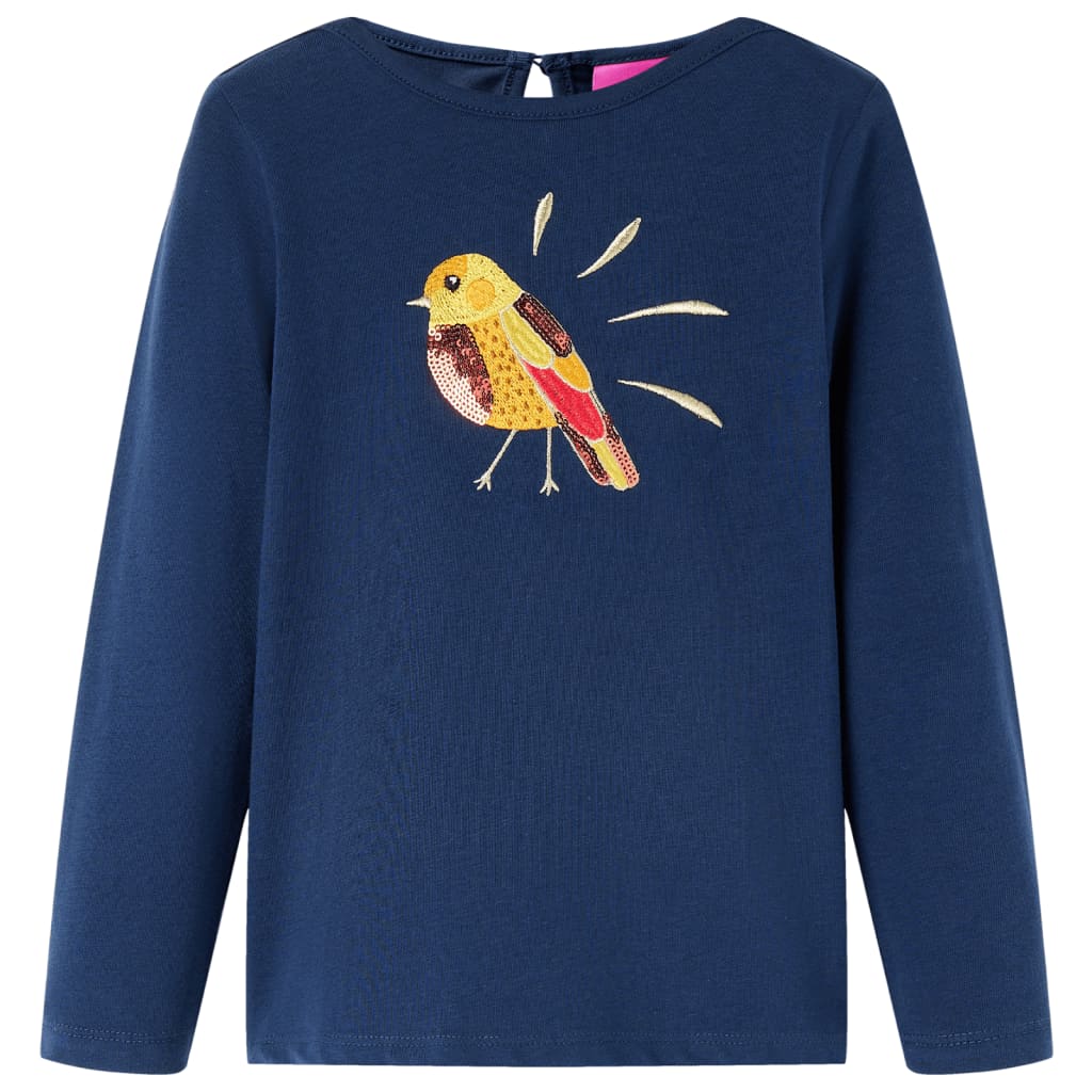 Camicia per bambini Vidaxl con maniche lunghe 92 blu navy